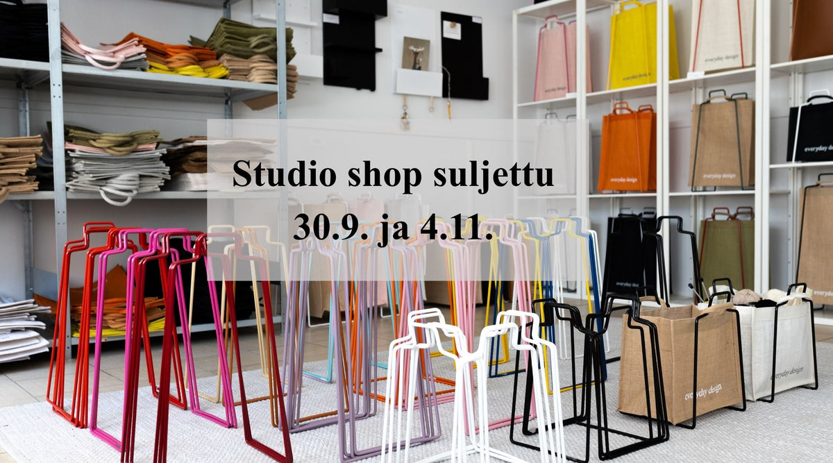 Studio Shop poikkeuksellisesti kiinni ke 30.9. ja 4.11.