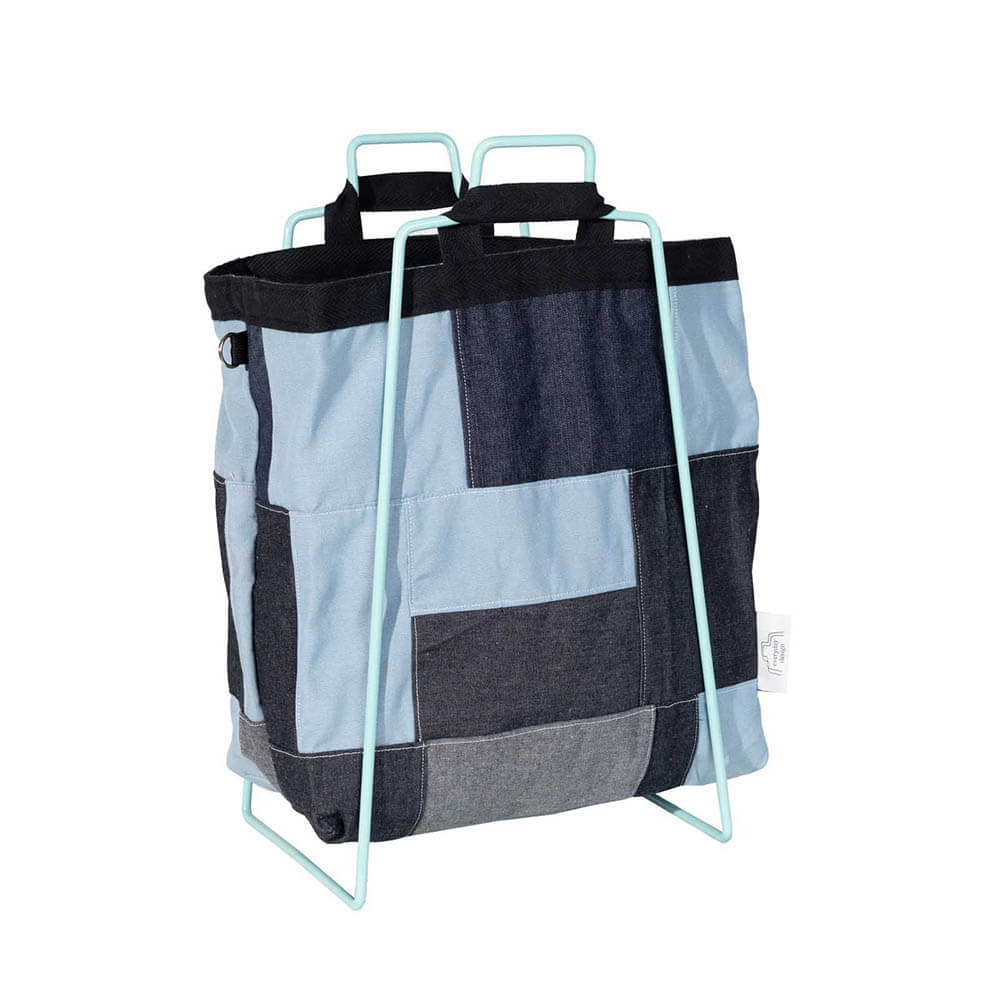 HELSINKI-kassiteline turkoosi ja farkkukassi