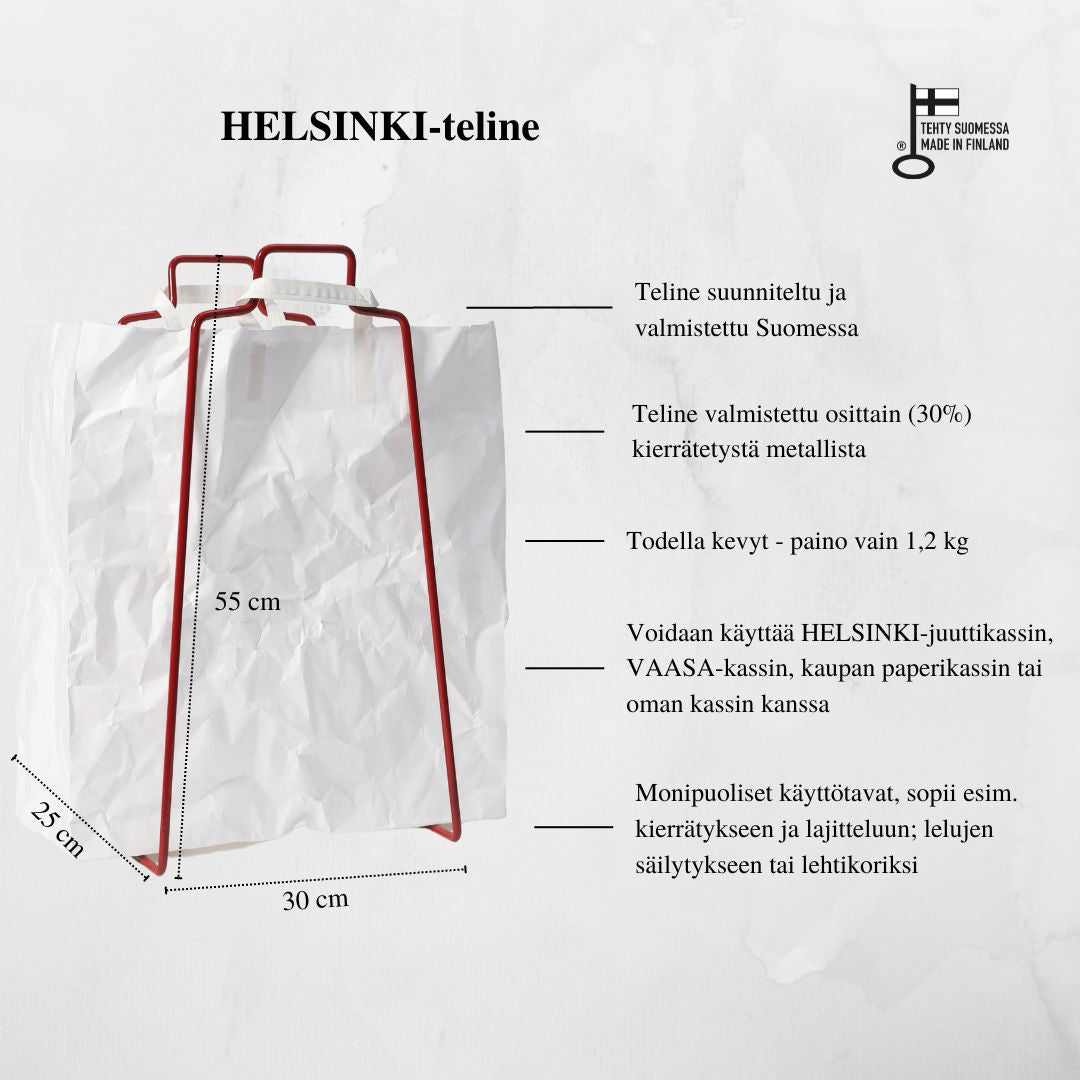 HELSINKI-kassiteline rubiininpunainen