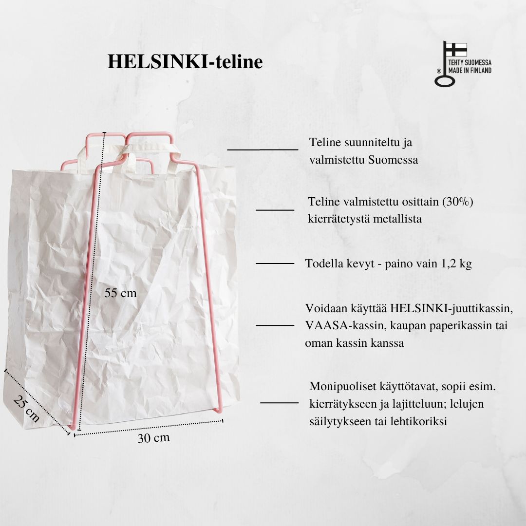 HELSINKI-kassiteline vaaleanpunainen