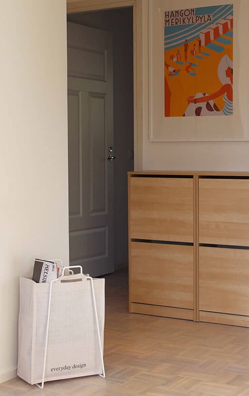 HELSINKI-kassiteline valkoinen ja juuttikassi