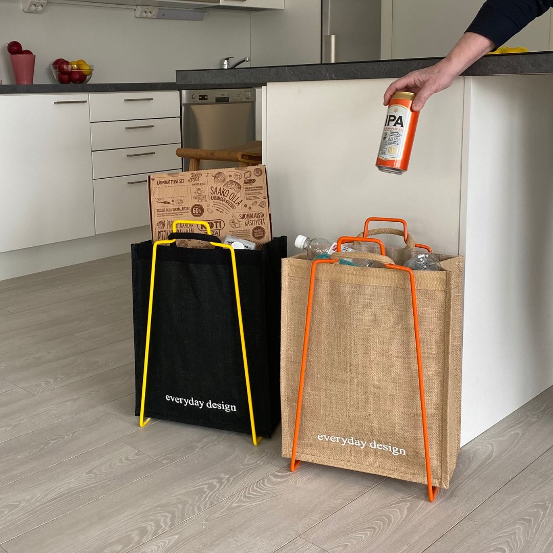 HELSINKI-kassiteline oranssi ja juuttikassi