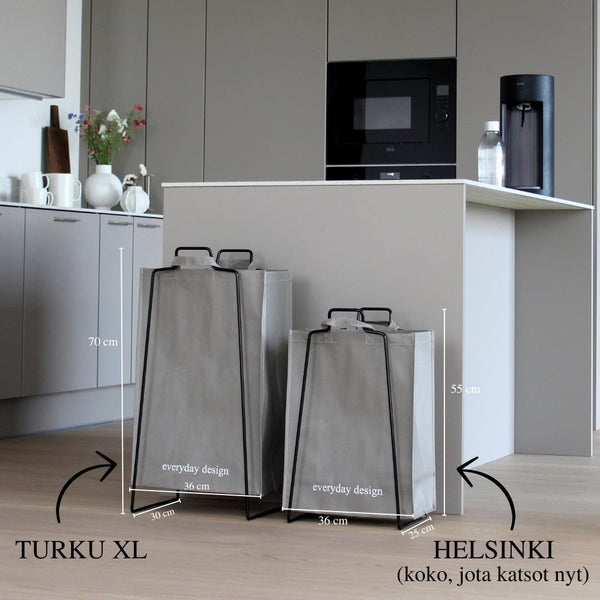 HELSINKI-kassiteline musta ja pestävä paperikassi