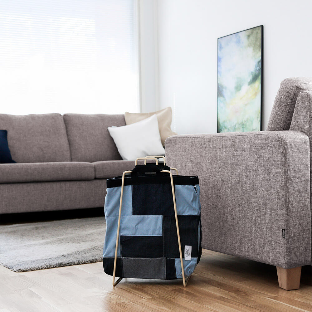 HELSINKI-kassiteline beige ja farkkukassi