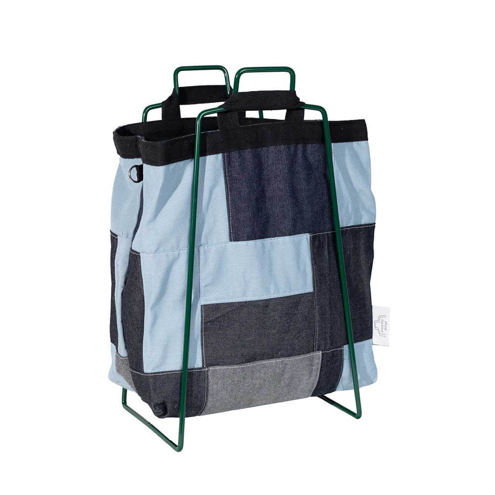 HELSINKI-kassiteline vihreä ja farkkukassi