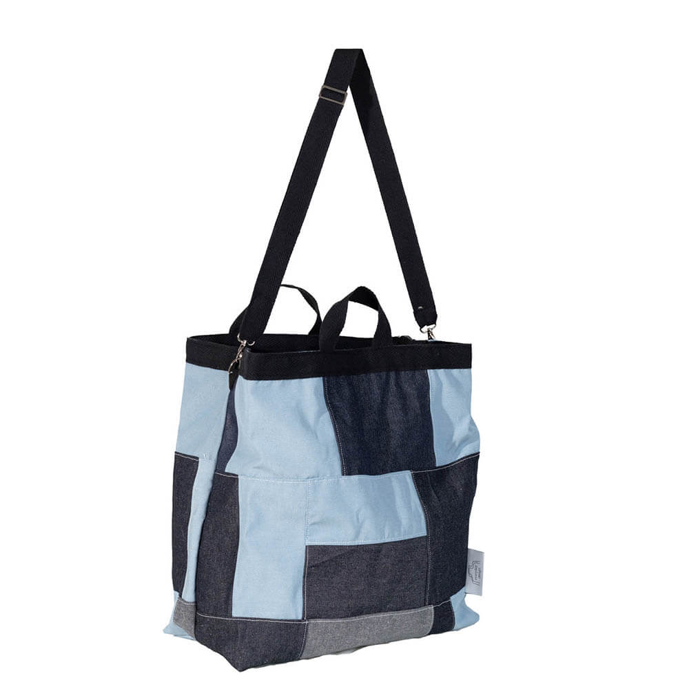 HELSINKI-kassiteline beige ja farkkukassi