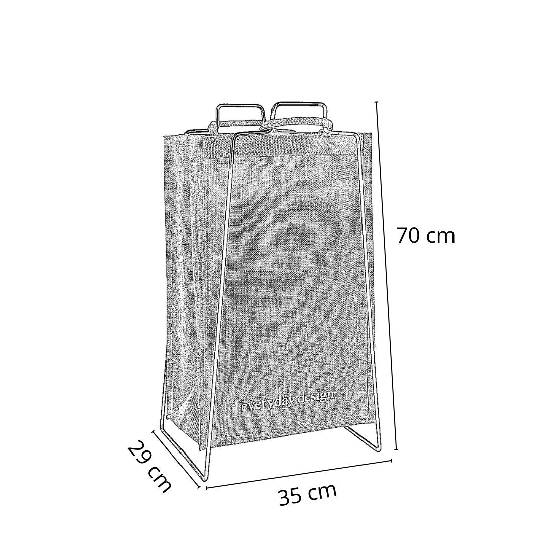 TURKU XL -kierrätysteline hopea ja XL-kassi