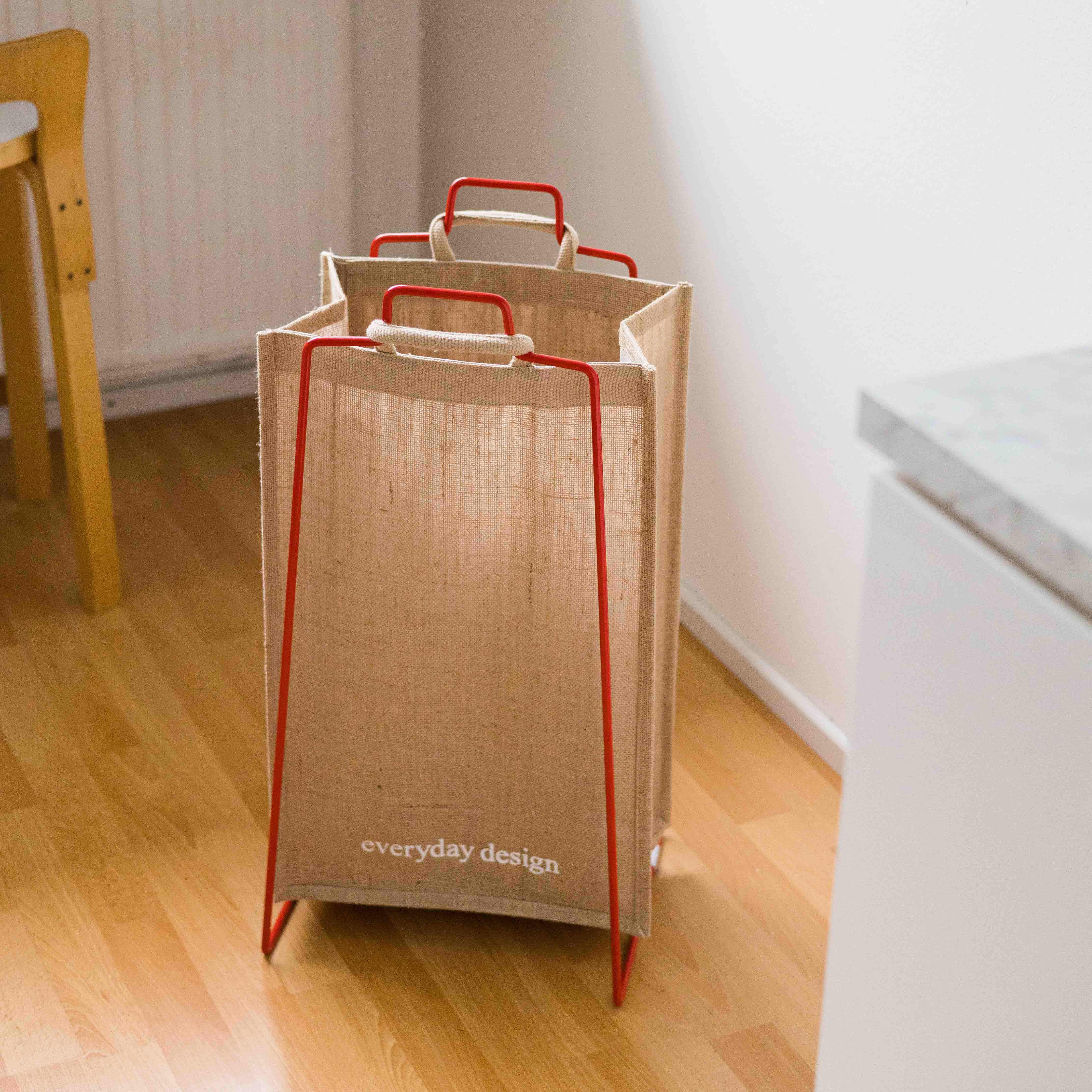 TURKU XL -kierrätysteline punainen ja XL-kassi