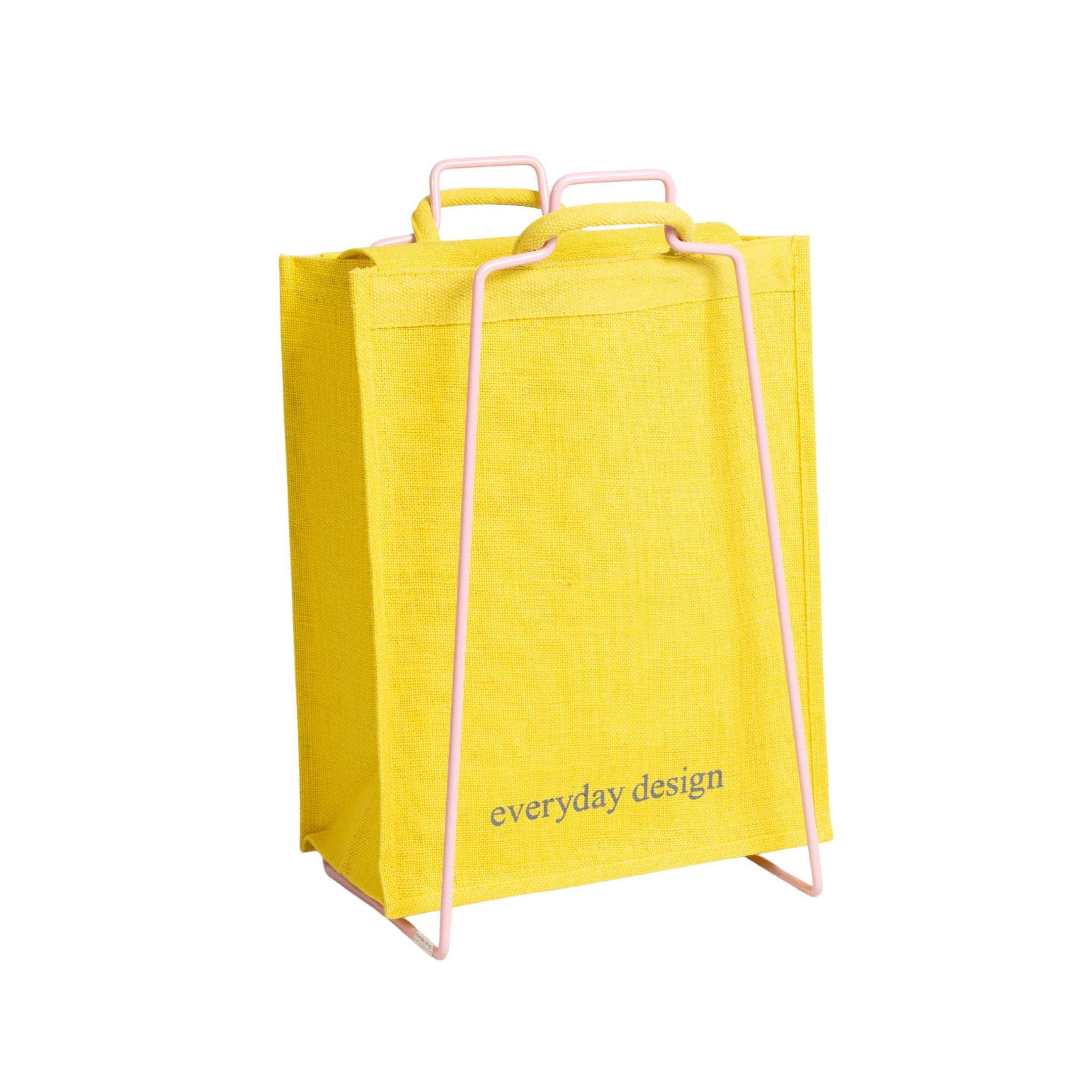 HELSINKI-kassiteline vaaleanpunainen ja juuttikassi