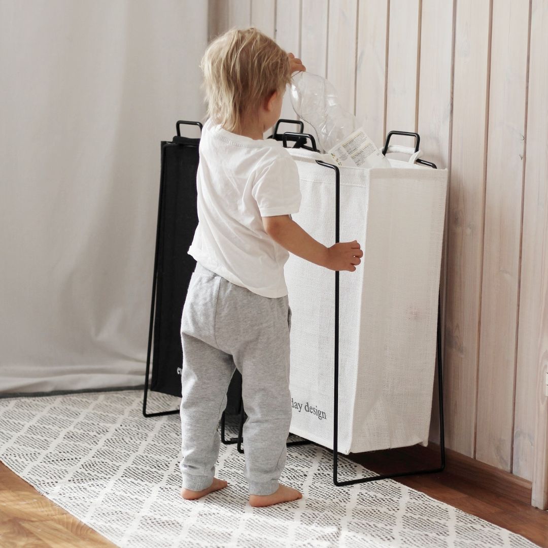 TURKU XL -kierrätysteline musta ja XL-kassi